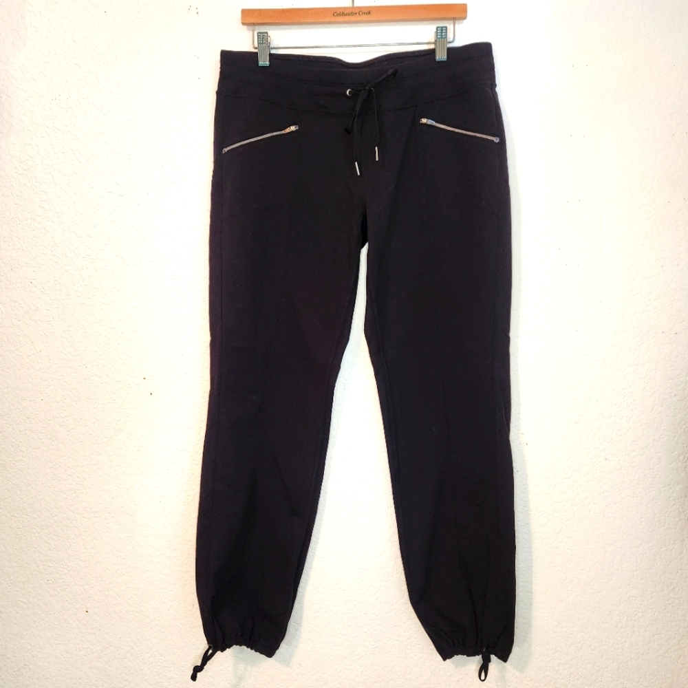 Athleta Metro Slouch Black Jogger Pants with Zipper Pockets,‎ Size LP - Picture 3 of 10